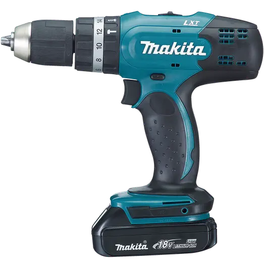 Makita DHP453RYJ 18V LXT® slagboremaskine 2x1,5 Ah batteri og lader