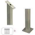 Plus Stålstolpe m/fod inkl. bolte til trappe gelænder 4,5x4,5x87,1/80,4 cm