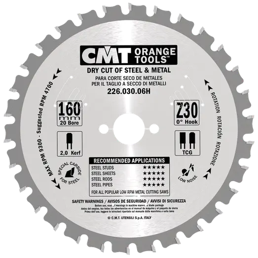 CMT savklinge dry-cut 160x2,6x20 mm. Z30