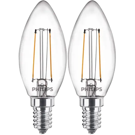 Philips Kerte LED pære E14 25W 2 pack