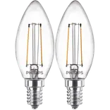 Philips Kerte LED pære E14 25W 2 pack