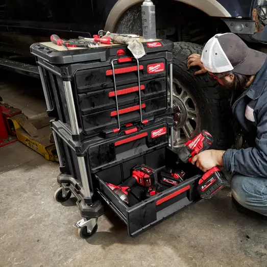 Milwaukee packout kuffert med 3 skuffer