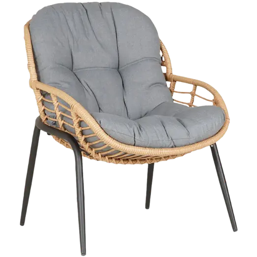 Claus havestol lys flet m/grå hynde