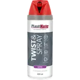 Plasti-Kote twist spraymaling 400 ml satin postrød