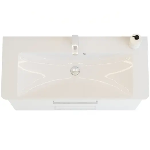 Scanbad vaskeskab m/marbelle vask 100cm mat hvid