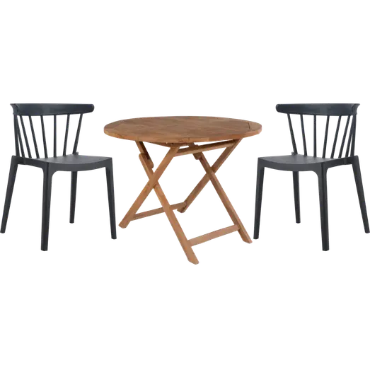 Bali havemøbelsæt med 2 Ærø havestol sort