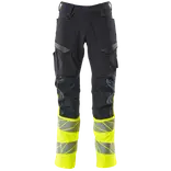 Mascot Accelerate Safe bukser med knælommer mørk marine/hi-vis gul