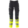 Mascot Accelerate Safe bukser med knælommer mørk marine/hi-vis gul