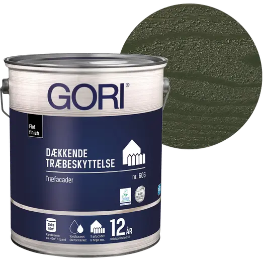 GORI 606 dækkende træbeskyttelse grøn umbra 5 L