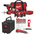 Milwaukee boks m/elværktøjssæt, håndværktøj og Packout™ kuffert
