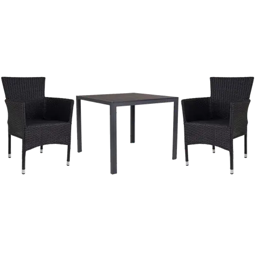 Guldborg havemøbelsæt med 2 Guldborg stole sort