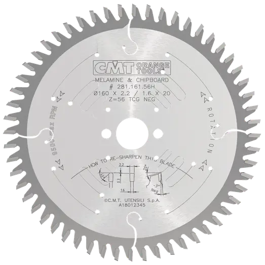 CMT savklinge til bordsave Ø160 mm laminat- og spånplader