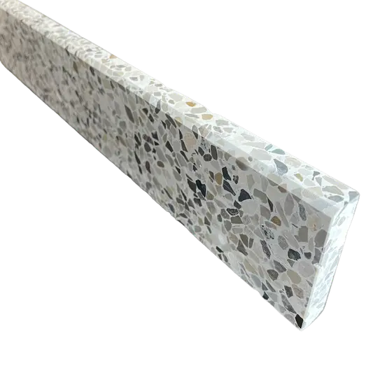 Terrazzo sokkelliste roma slebet overflade og top med fas 40x1,5x7,5 cm