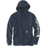 Carhartt sleeve logo sweatshirt med hætte new navy
