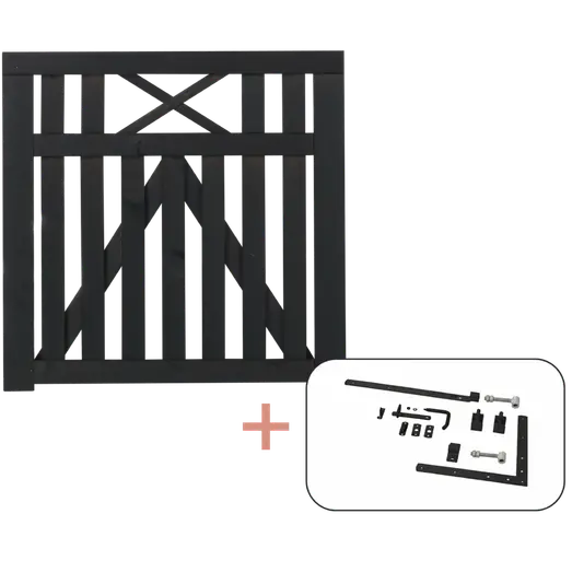 PLUS Vinesse enkeltlåge 100×98 cm sort inkl. sort beslag