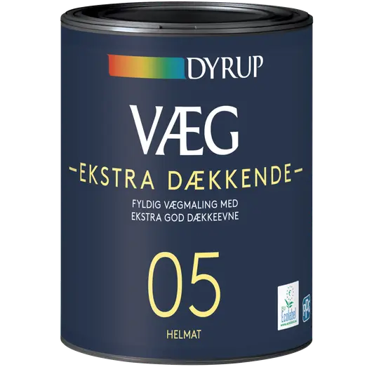 Dyrup Væg 05 vægmaling ekstra dækkende hvid 0,75 L