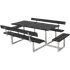 PLUS Basic Bord/Bænkesæt m/2 ryglæn og 2 påbygninger 260 cm RePlast Sort