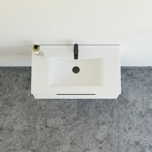 Scanbad NOW vaskeskab m/én skuffe 33,8x45,5 mat hvid stribet front