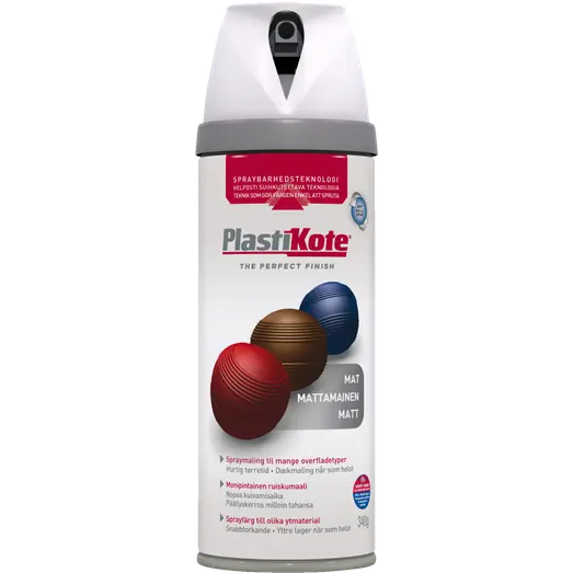 Plasti-Kote twist spraymaling 400 ml mat hvid