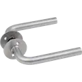 Jasa dørgreb L-form 19 mm m/massiv roset rustfrit stål