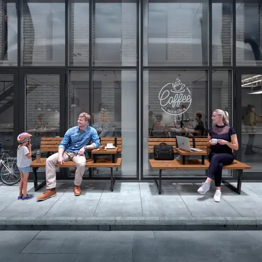 PLUS Relax bænk m/hængebord 150 cm ThermoWood®