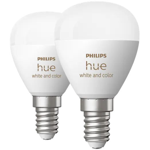 Philips Hue krone pære E14 4,3W hvid/farve ambiente 2 pak