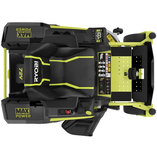 Ryobi RY72ZTRX107-210 72V 107 cm zero turn plæneklipper 2x10 Ah batt.