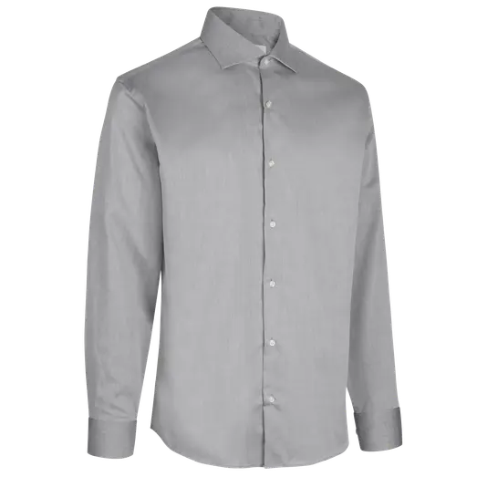 ID Seven Seas Fine Twill modern fit skjorte herre silver grey