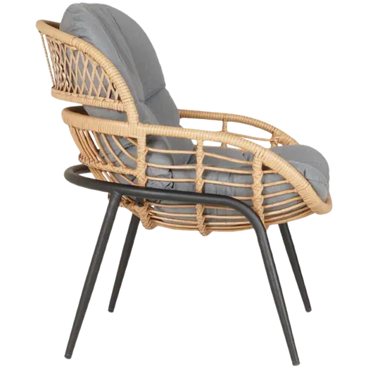 Claus havestol lys flet m/grå hynde