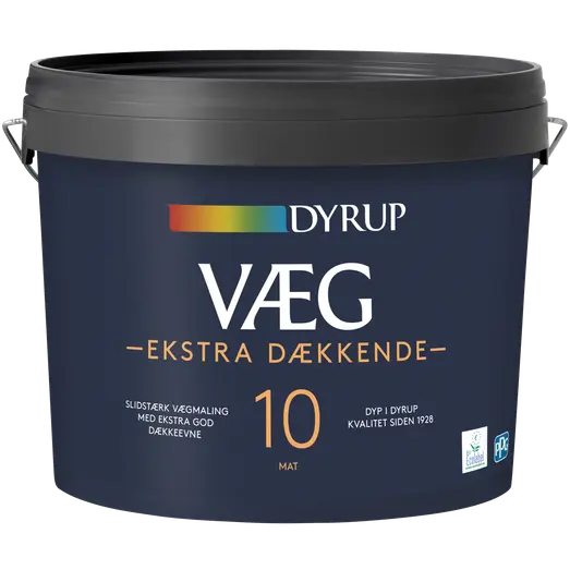 Dyrup væg 10 ekstra dækkende vægmaling hvid 5 L