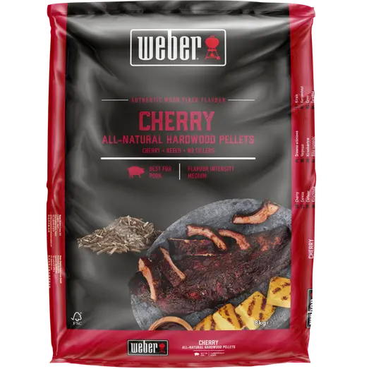 Weber® træpiller af kirsebærtræ til træpillegrill 8 kg. pose