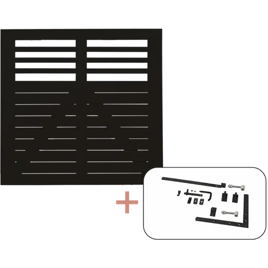 PLUS Decora enkeltlåge 100×95 cm sort inkl. sort beslag