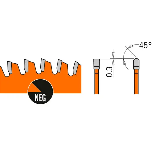CMT savklinge 216x2,8x30 mm. Z64 NE neg.