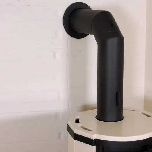 Varde røgrør knæk med renselem sort, 2 x 45°