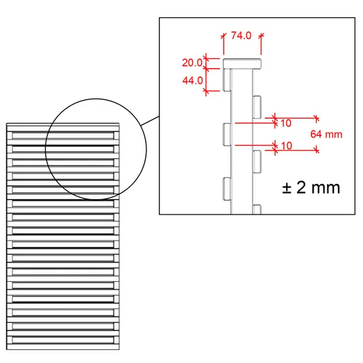 Plus Osaka hegn 90x180 cm sort