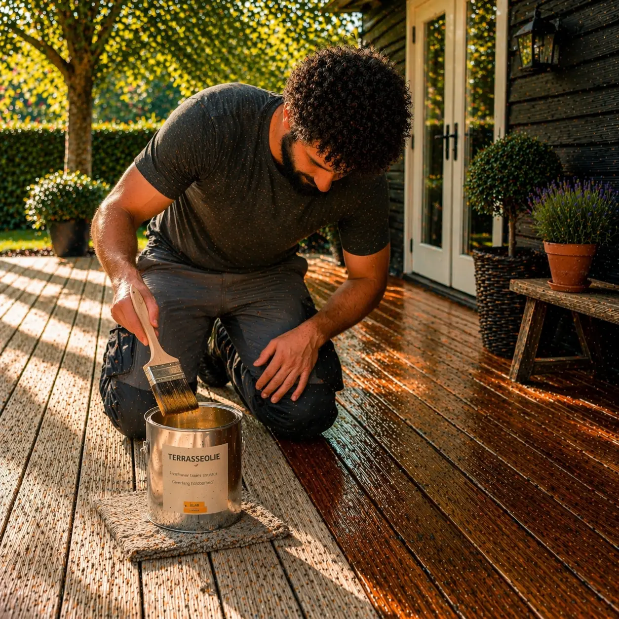 pensel dyppet i olie