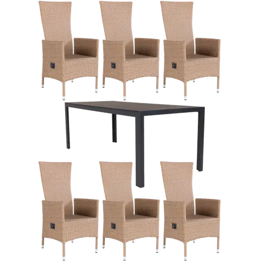 Guldborg havemøbelsæt med Søby kurvestole natur