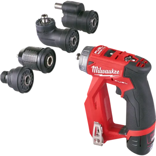 Milwaukee M12 bore-/skruemaskine med udskiftbare hoveder inkl. 2x 2,0Ah batteri og lader