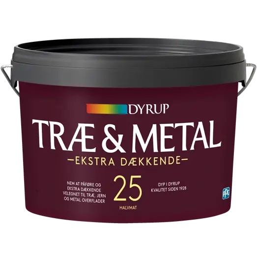 Dyrup træ og metal ekstra dækkende 25 hvid