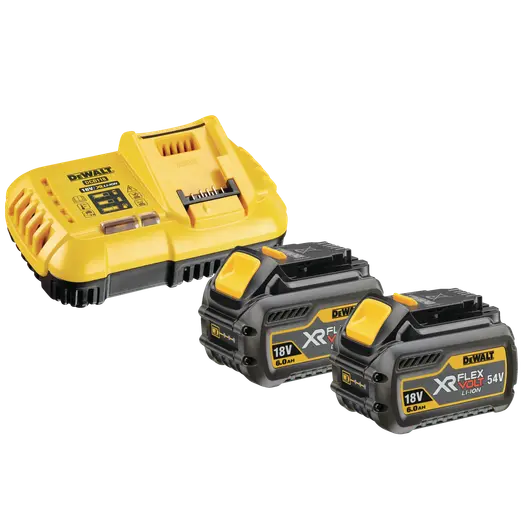 DeWALT DCB118T2 54V XR flexvolt oplader 2x6.0 Ah batterier