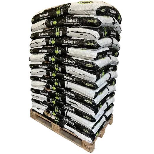 Dækbark 2250 liter, palle med 45 sække á 50 liter