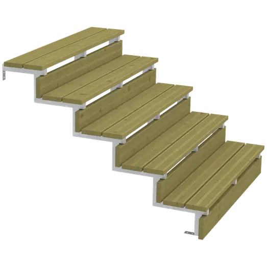 Plus Terrassetrappe 5 trin 88x129 cm 34,2°  120 cm