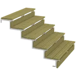 Plus Terrassetrappe 5 trin 88x129 cm 34,2°  120 cm