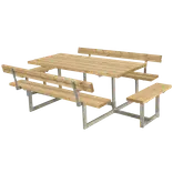 Plus Basic Bord/Bænkesæt m/2 ryglæn og 2 påbygninger 260 cm ThermoWood®