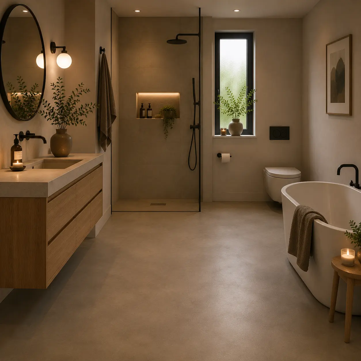 badeværelse med microcement