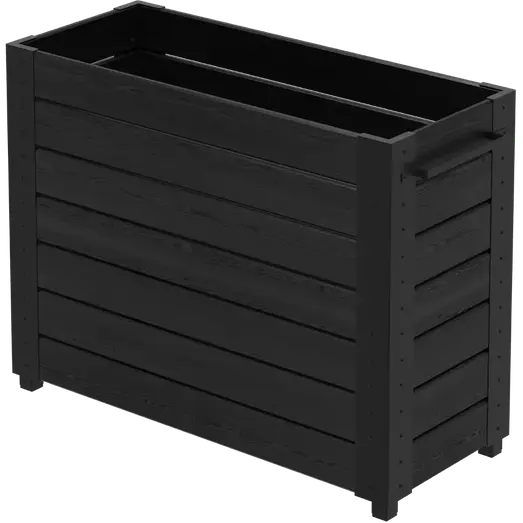 PLUS Cubic blomsterkasse m/fødder 120×50×92 cm sort