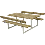 Plus Basic bord/bænkesæt med 2 ryglæn 177 cm