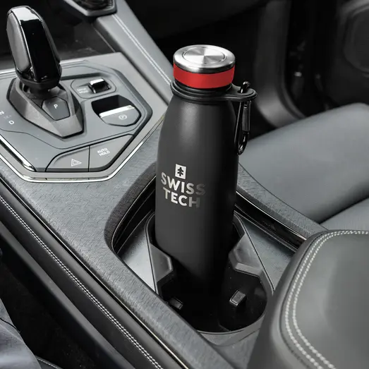 SwissTech termo drikkeflaske sort 500ml.