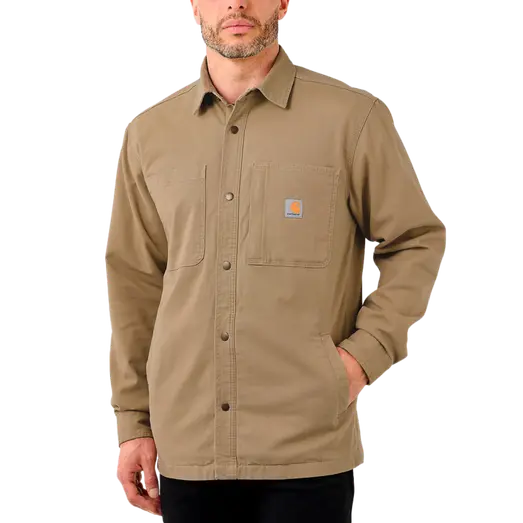 Carhartt Canvas fleece foret skjortejakke Dark khaki