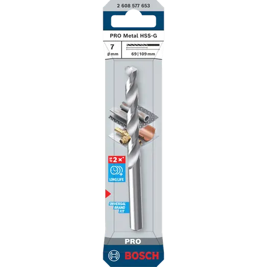 Bosch PRO Metal HSS-G-spiralbor, 7x69x109 mm